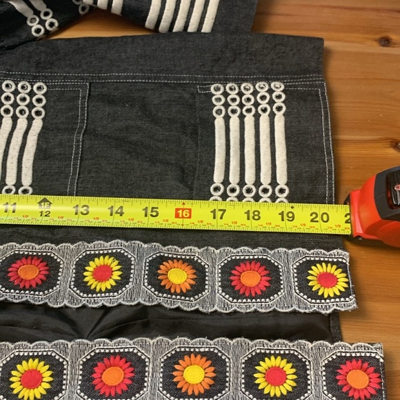 Anna Sui Black Denim Jacket, Fully Lined, Pockets,  Embroidery that Pops - Picture 13 of 15